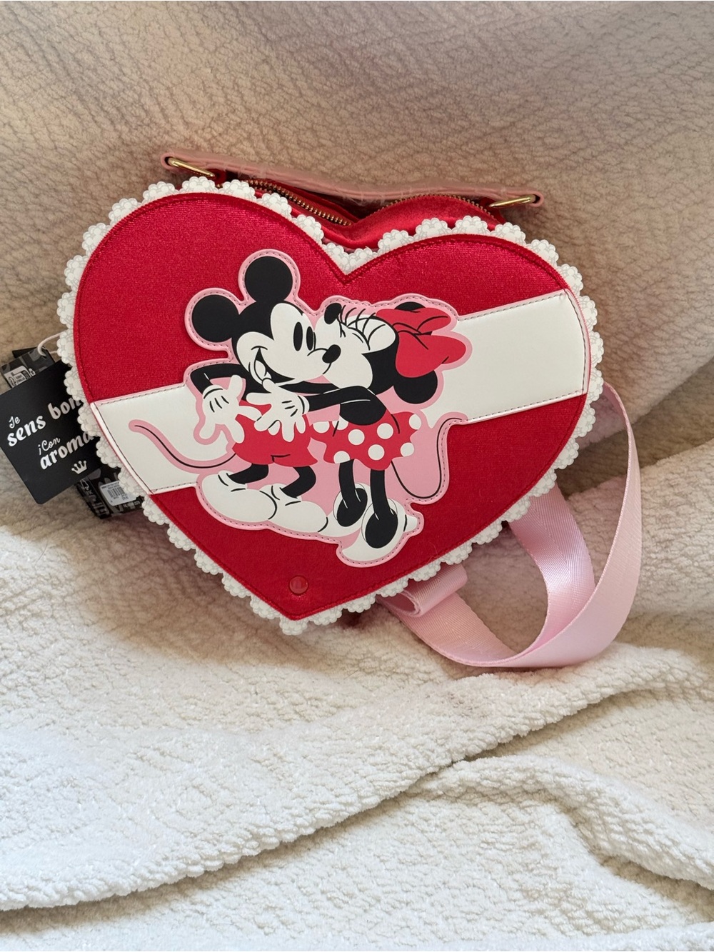 Loungefly Red Heart Crossbody with Minnie & Mickey